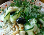Courgette & black olive salad with quinoa & fresh mint #RovingCafeLdn