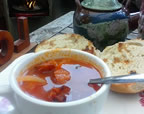 Tomato soup with or without chorizo #VeganFriendly